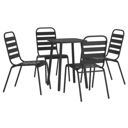 5-Delige Tuinset Staal Antracietkleurig Lengte tafel 50 cm