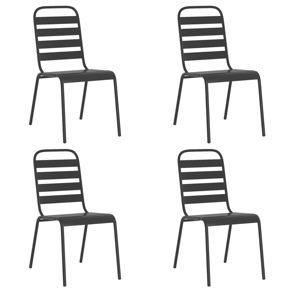 5-Delige Tuinset Staal Antracietkleurig Lengte tafel 50 cm