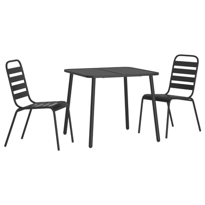 -Delige Tuinset Staal Antracietkleurig 3 80 cm tafellengte