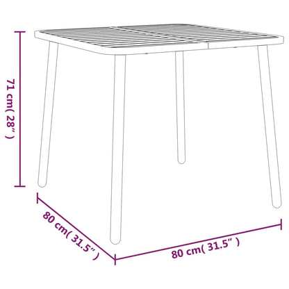 -Delige Tuinset Staal Antracietkleurig 3 80 cm tafellengte