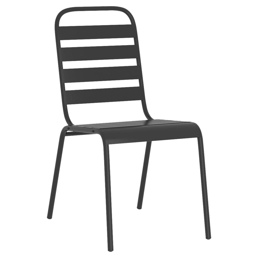 7-Delige Tuinset Staal Antracietkleurig 110 cm tafellengte
