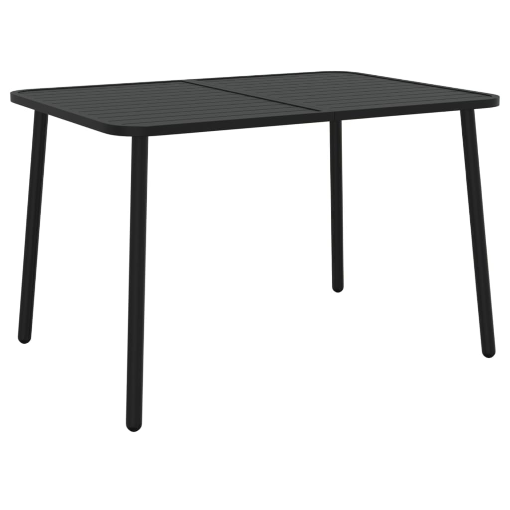 7-Delige Tuinset Staal Antracietkleurig 110 cm tafellengte