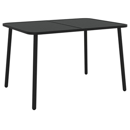7-Delige Tuinset Staal Antracietkleurig 110 cm tafellengte