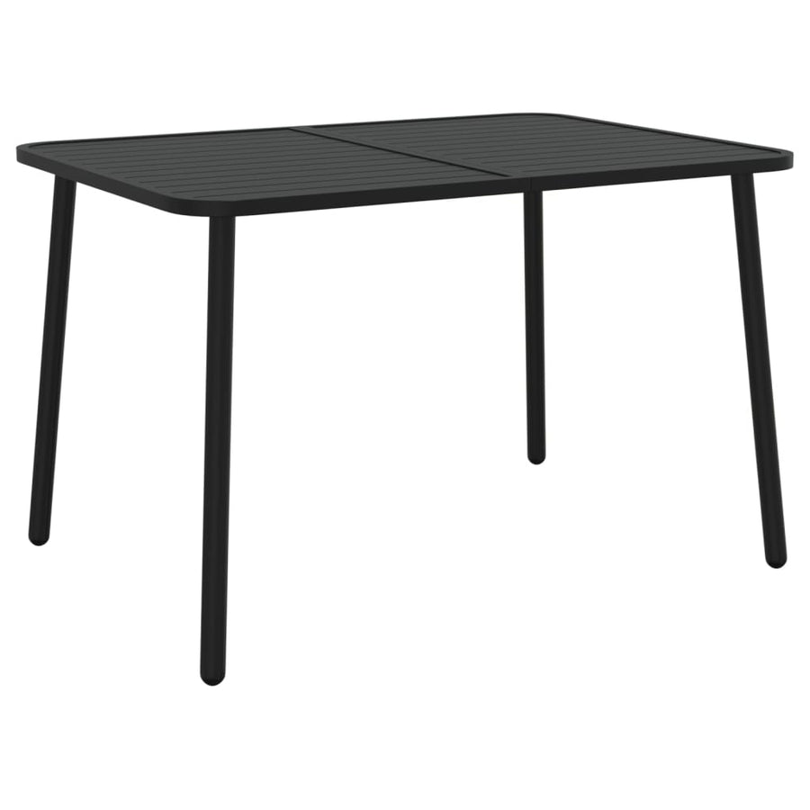 7-Delige Tuinset Staal Antracietkleurig 110 cm tafellengte