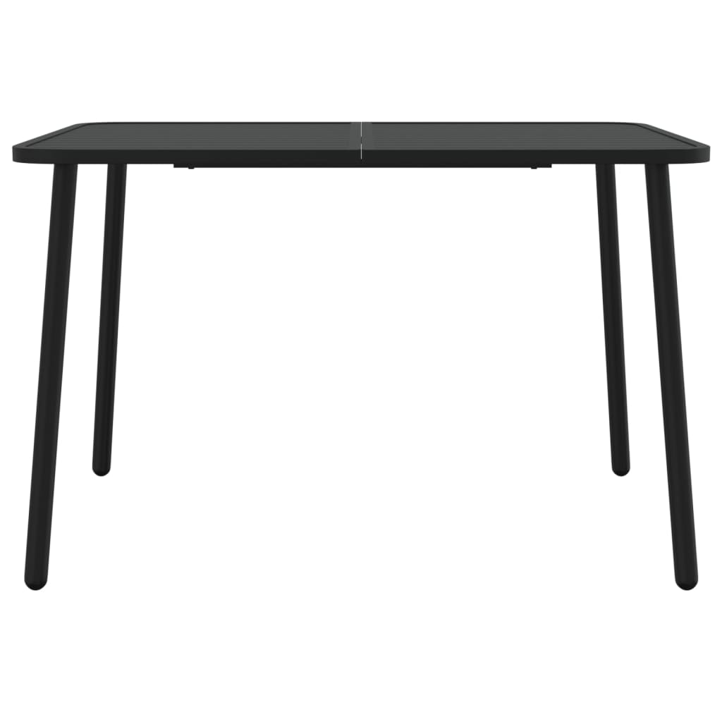 7-Delige Tuinset Staal Antracietkleurig 110 cm tafellengte