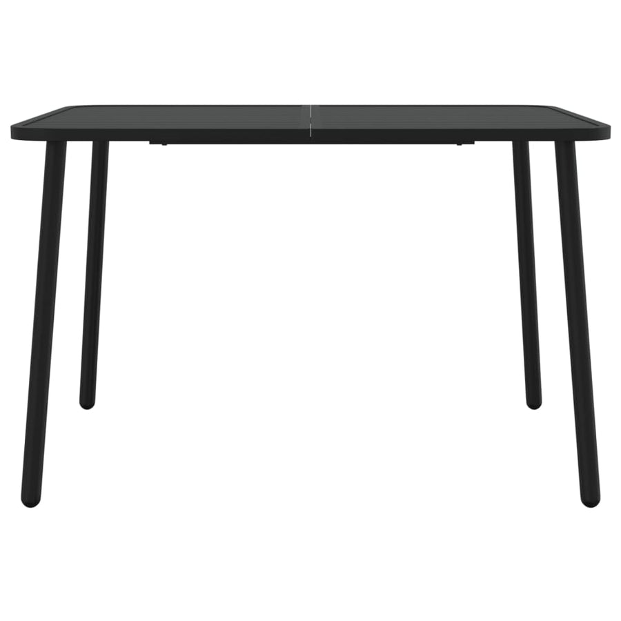 7-Delige Tuinset Staal Antracietkleurig 110 cm tafellengte