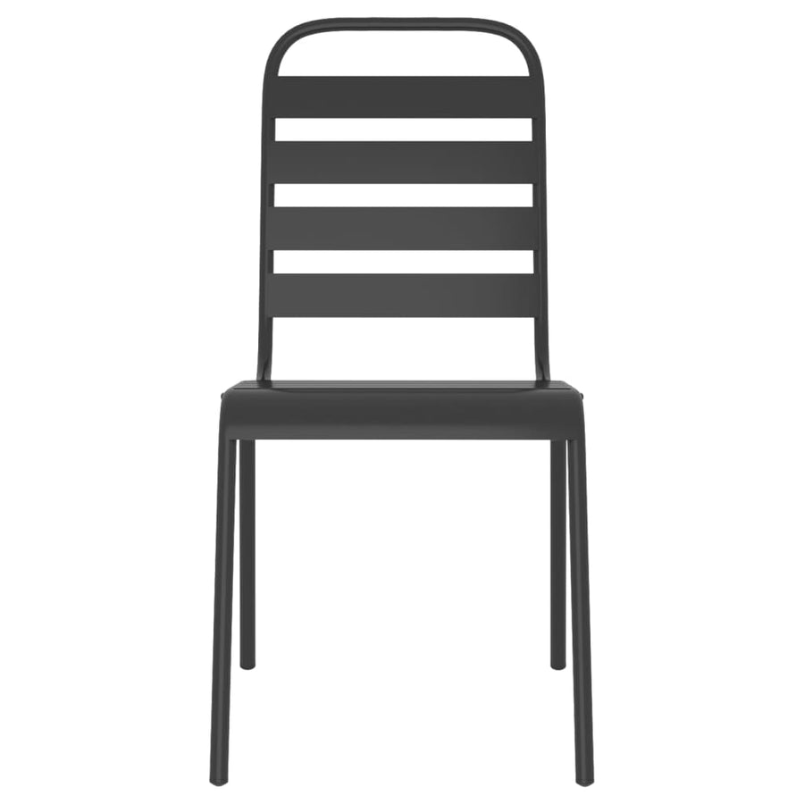7-Delige Tuinset Staal Antracietkleurig Lengte tafel 165 cm