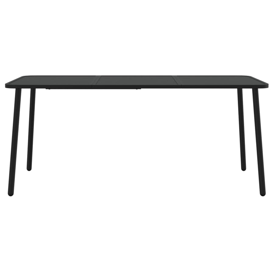 7-Delige Tuinset Staal Antracietkleurig Lengte tafel 165 cm