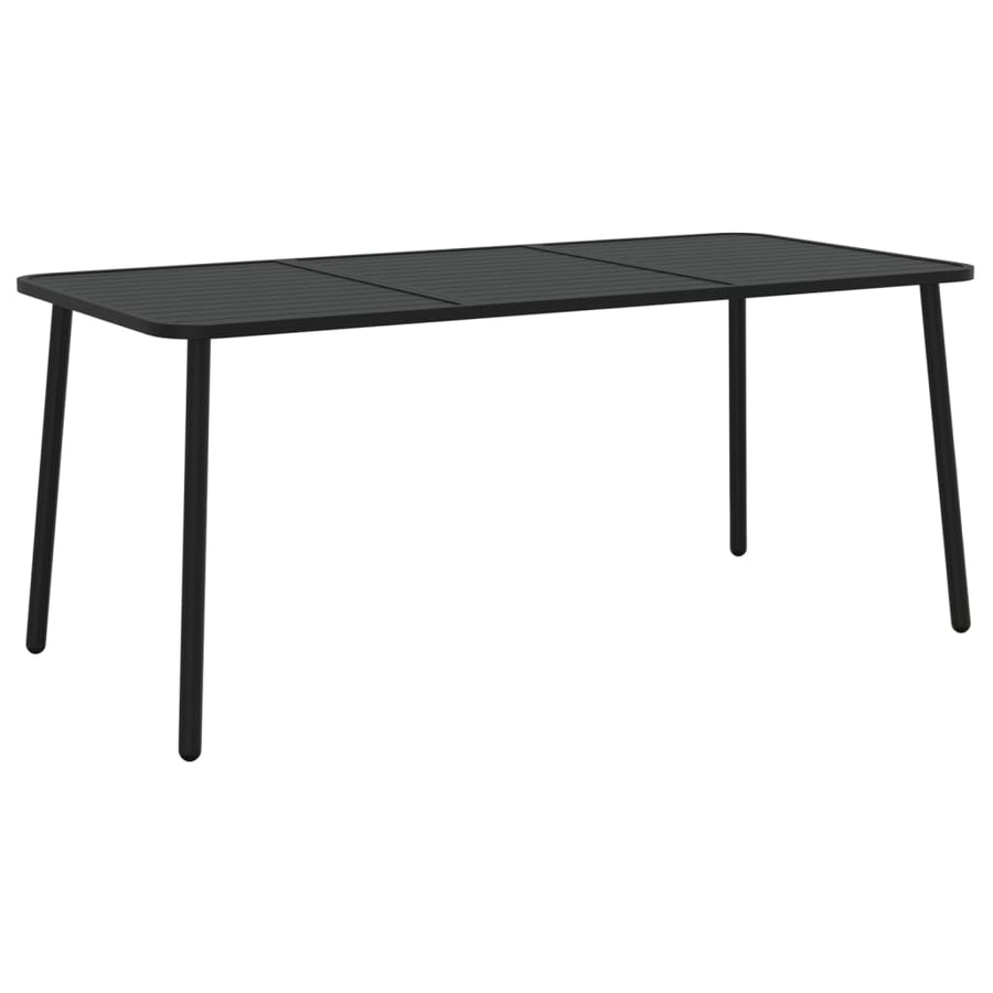 -Delige Tuinset Staal Antracietkleurig 9 Lengte tafel 165 cm
