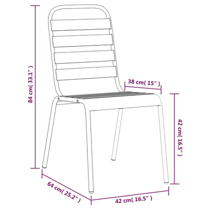 -Delige Tuinset Staal Antracietkleurig 9 200 cm tafellengte