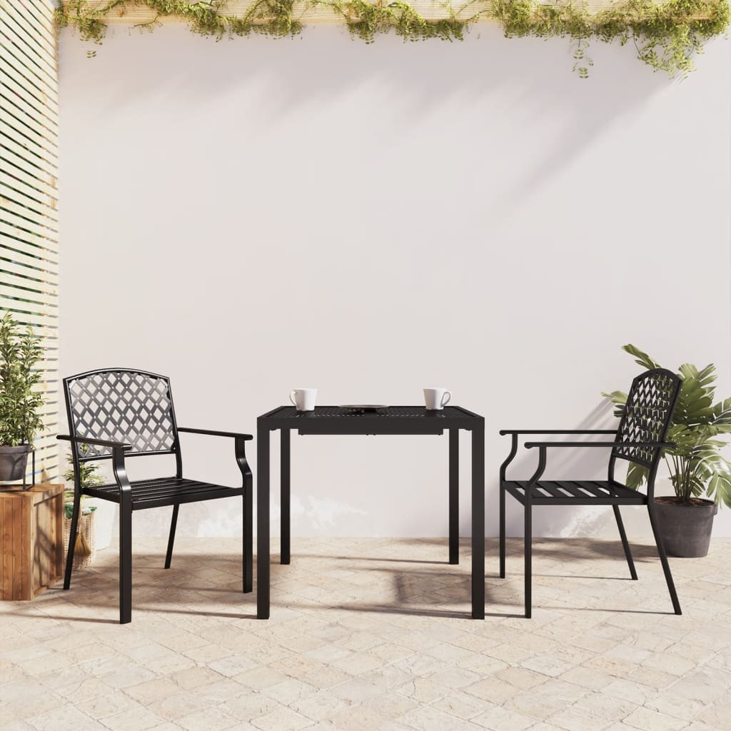 3-Delige Tuinset Staal Antracietkleurig 2