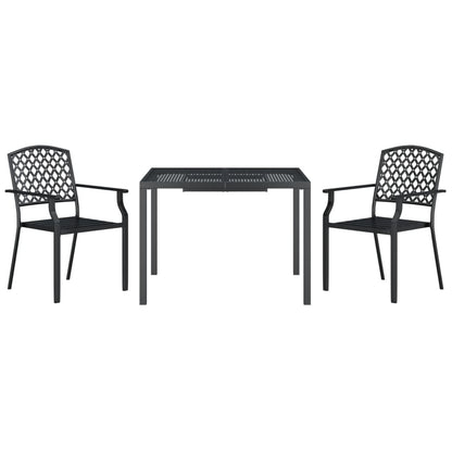 3-delige Tuinset staal antracietkleurig