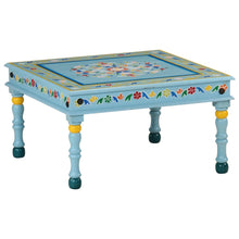 Salontafel Handbeschilderd Massief Mangohout Turquoise