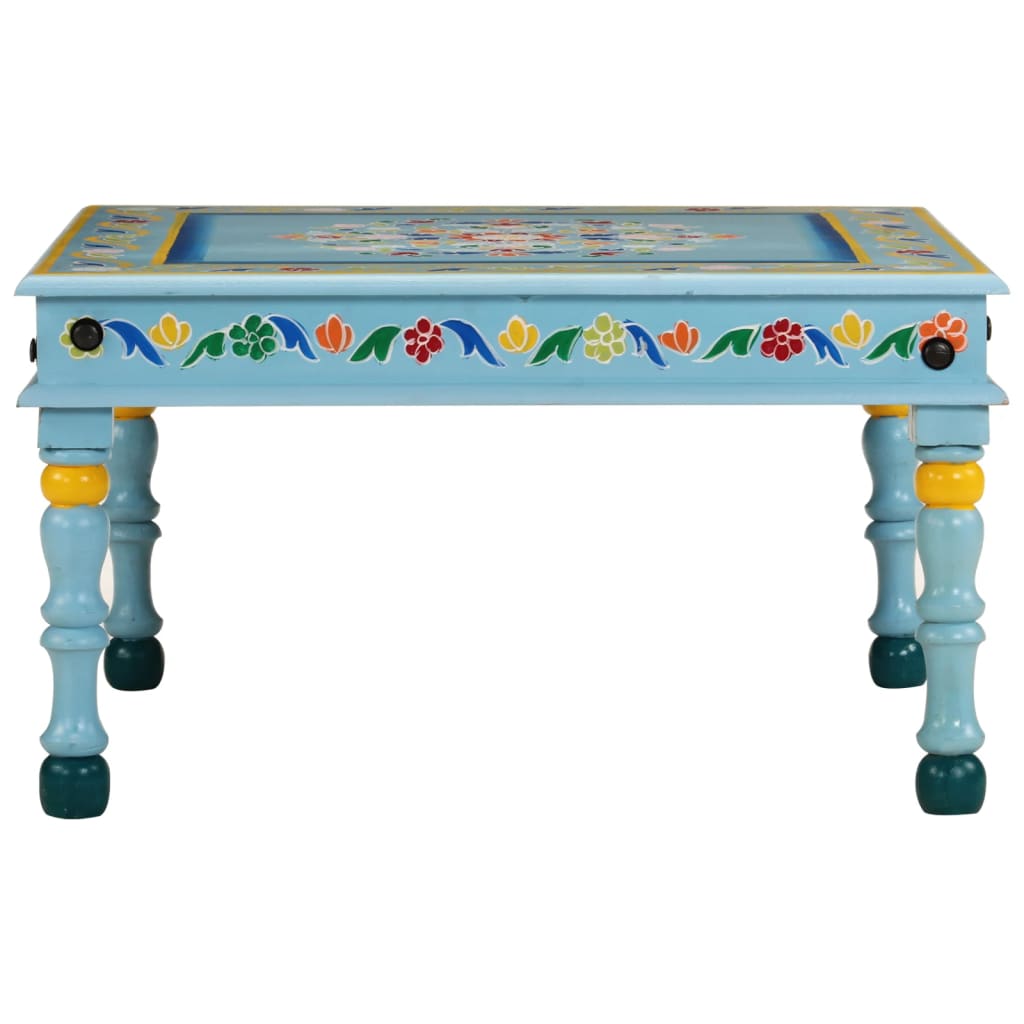 Salontafel Handbeschilderd Massief Mangohout Turquoise