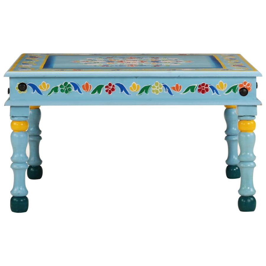 Salontafel Handbeschilderd Massief Mangohout Turquoise