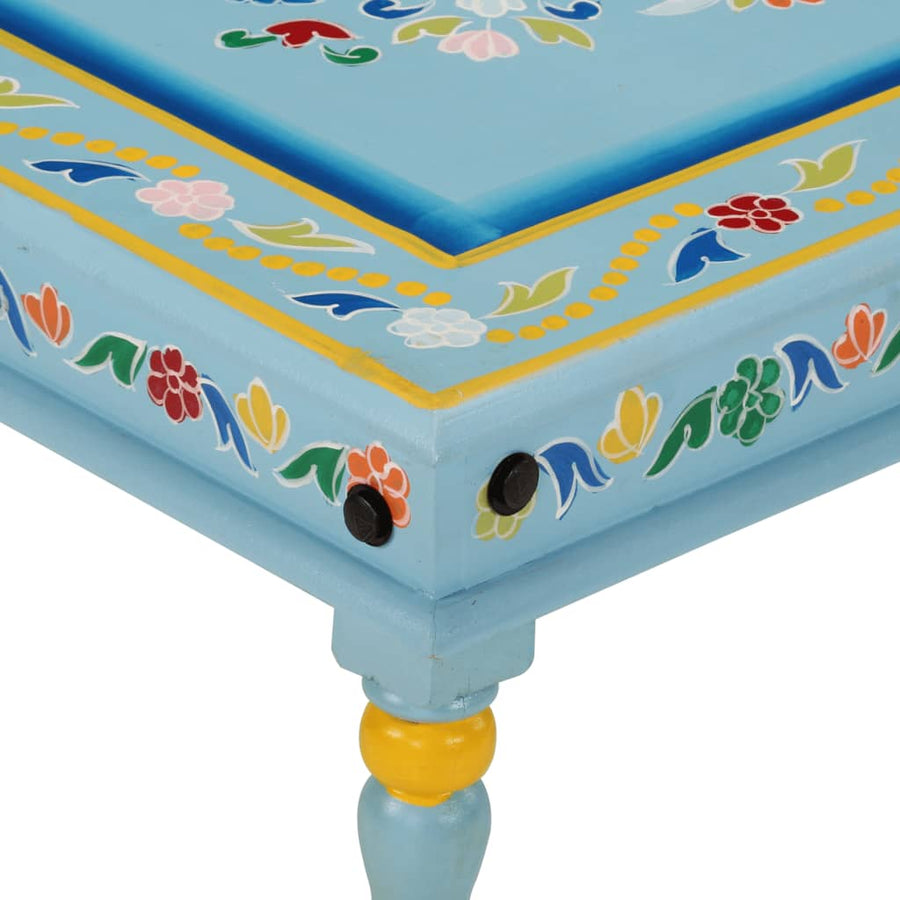 Salontafel Handbeschilderd Massief Mangohout Turquoise