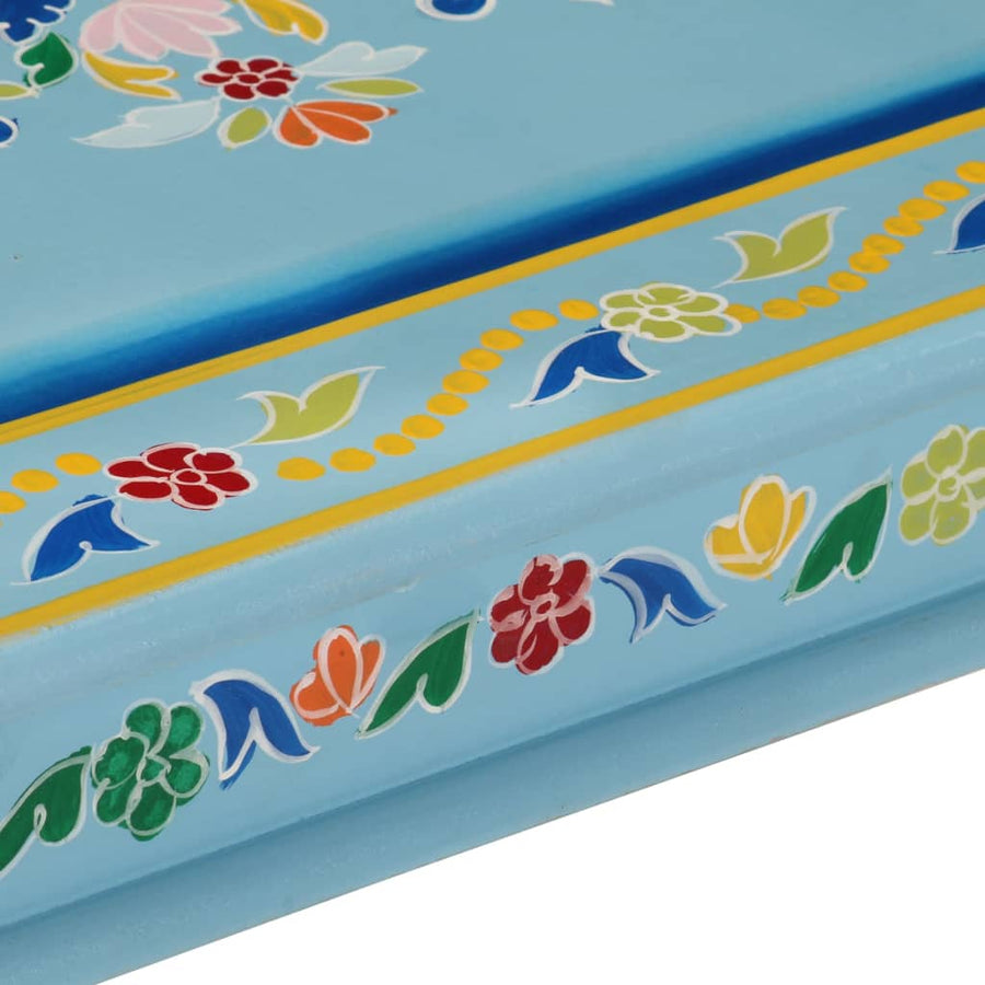 Salontafel Handbeschilderd Massief Mangohout Turquoise