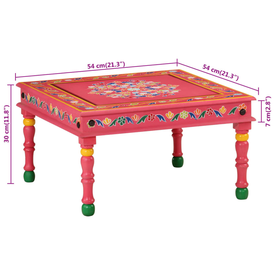 Salontafel Handbeschilderd Massief Mangohout Roze