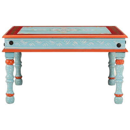 Salontafel Handbeschilderd Massief Mangohout 54 x 54 x 30 cm Blauw