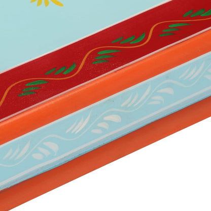 Salontafel Handbeschilderd Massief Mangohout 54 x 54 x 30 cm Blauw