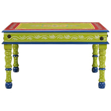 Salontafel Handbeschilderd Massief Mangohout 54 x 54 x 30 cm Groen