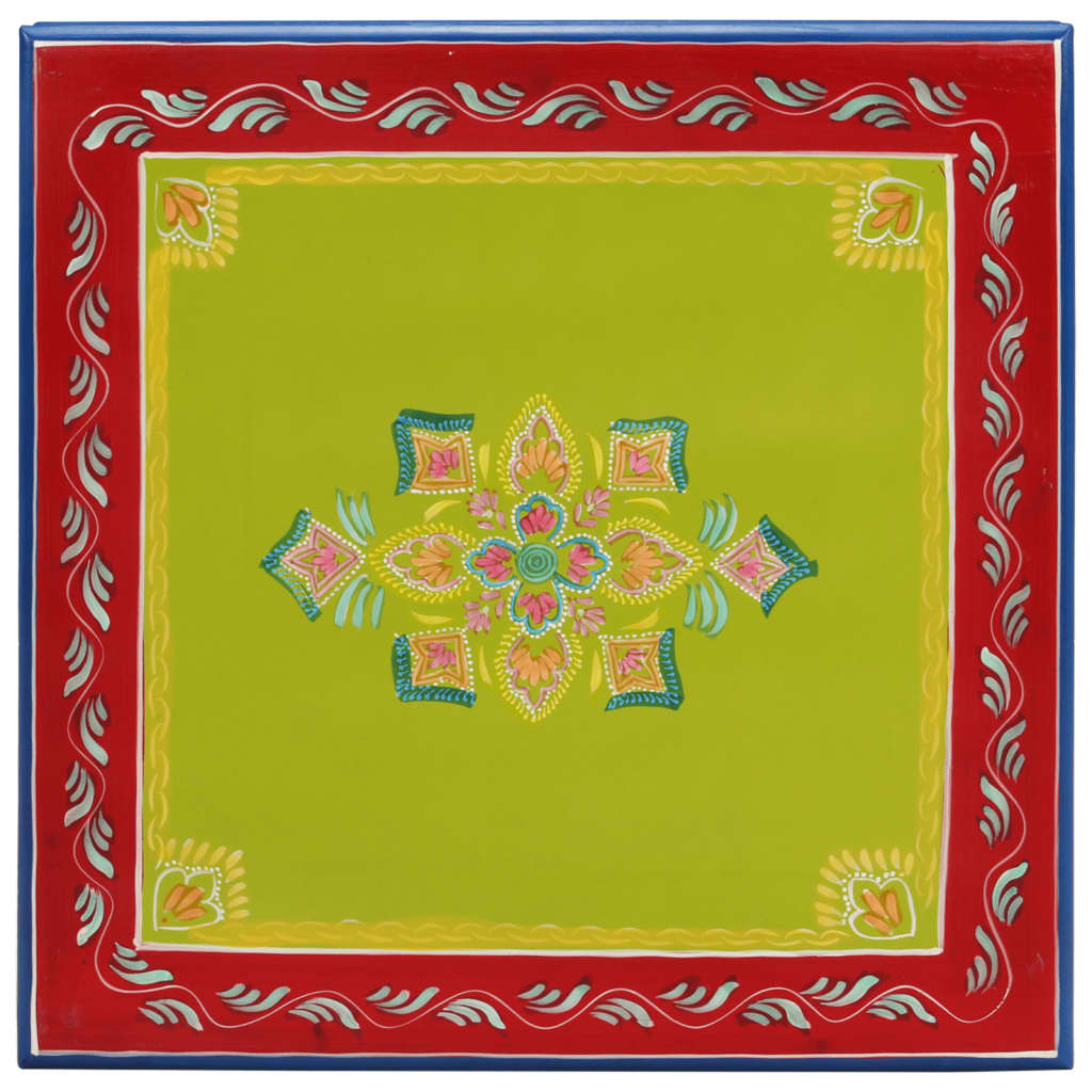 Salontafel Handbeschilderd Massief Mangohout 54 x 54 x 30 cm Groen