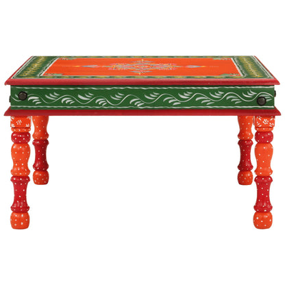 Salontafel Handbeschilderd Massief Mangohout Oranje orange