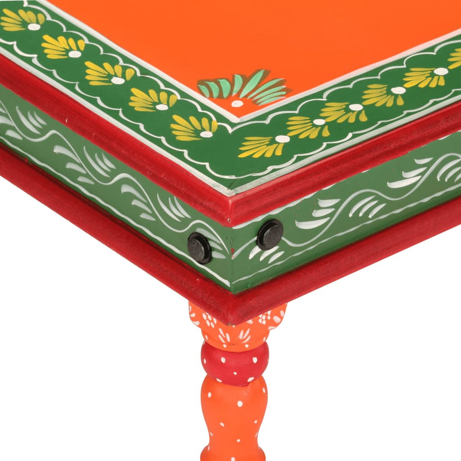Salontafel Handbeschilderd Massief Mangohout Oranje orange