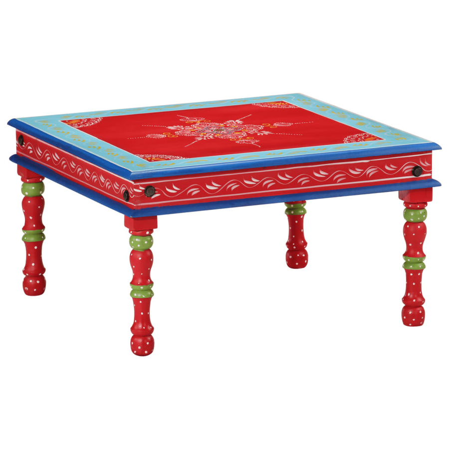 Salontafel Handbeschilderd Massief Mangohout 54 x 54 x 30 cm Rood