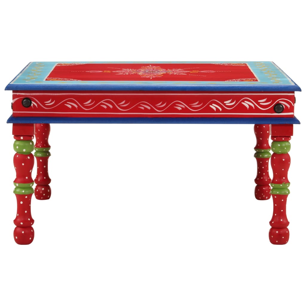 Salontafel Handbeschilderd Massief Mangohout 54 x 54 x 30 cm Rood