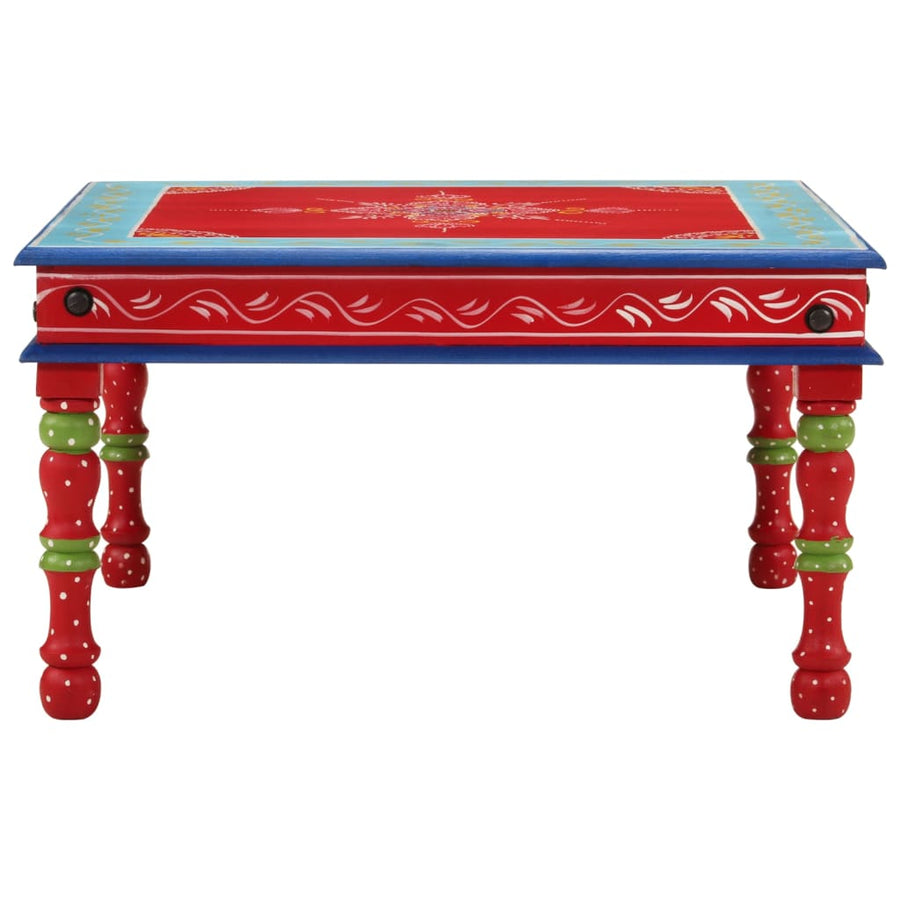 Salontafel Handbeschilderd Massief Mangohout 54 x 54 x 30 cm Rood