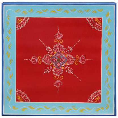 Salontafel Handbeschilderd Massief Mangohout 54 x 54 x 30 cm Rood