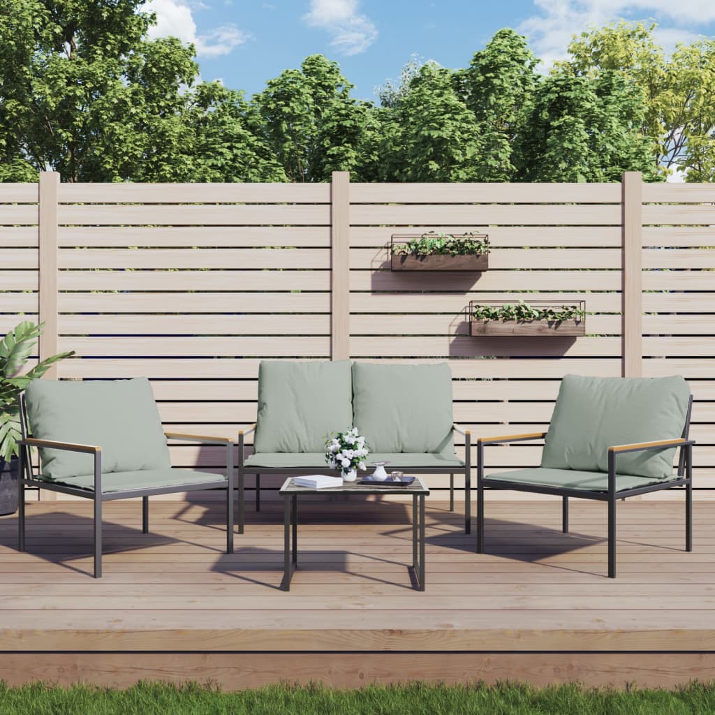 12-Delige Loungeset Met Kussens Poly Rattan Zwart Zwart En Crème