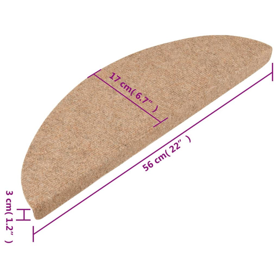 Trapmatten Zelfklevend 56X17X3 Cm 10 Beige Halfrond (56 x 17 cm)