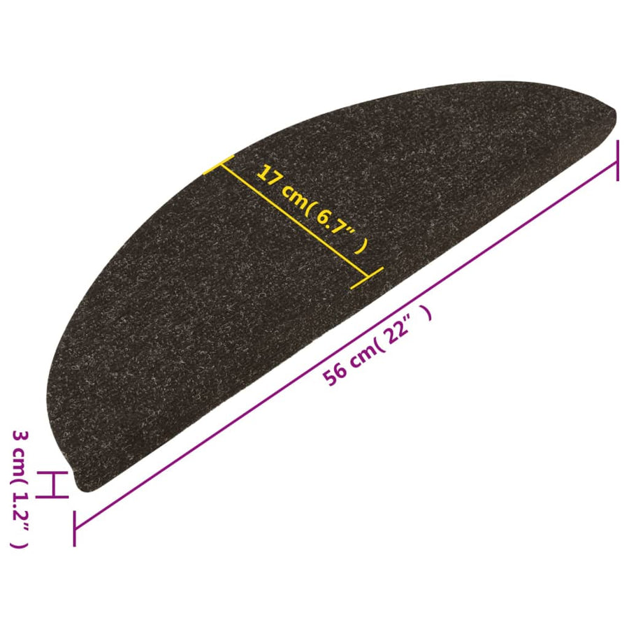 Trapmatten Zelfklevend 56X17X3 Cm Kleurig 10 Antraciet Halfrond (56 x 17 cm)