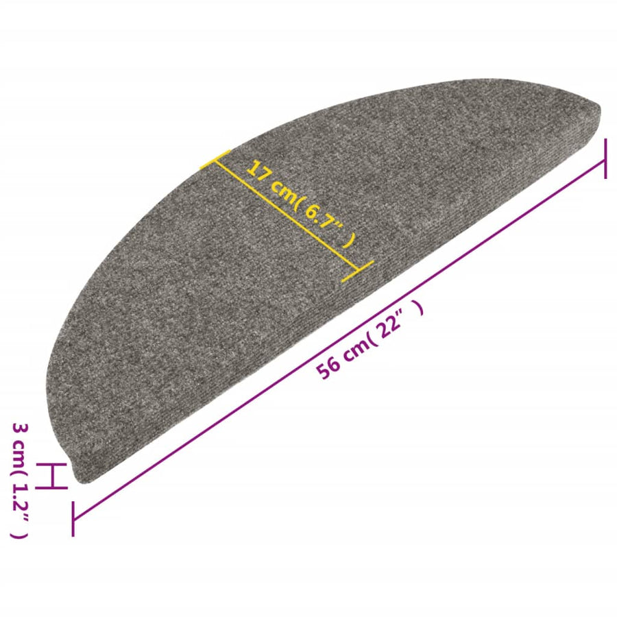 Trapmatten Zelfklevend 56X17X3 Cm 10 Grijs Halfrond (56 x 17 cm)