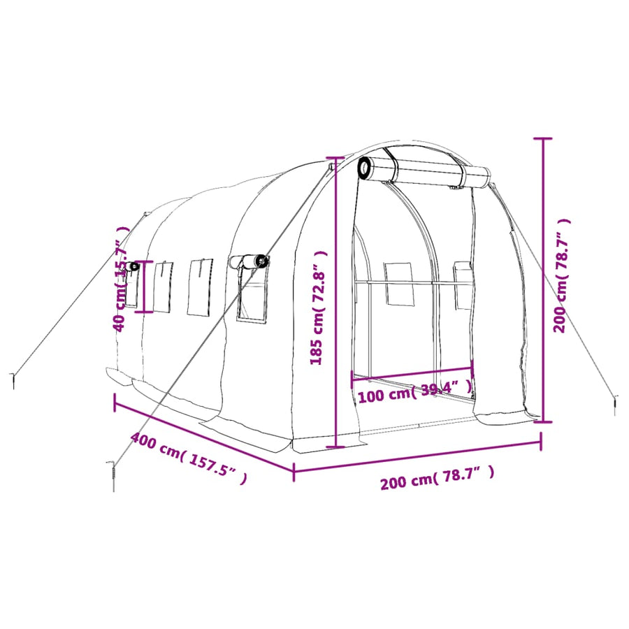 Tuinkas Met Stalen Frame 8 M² 4X2X2 M