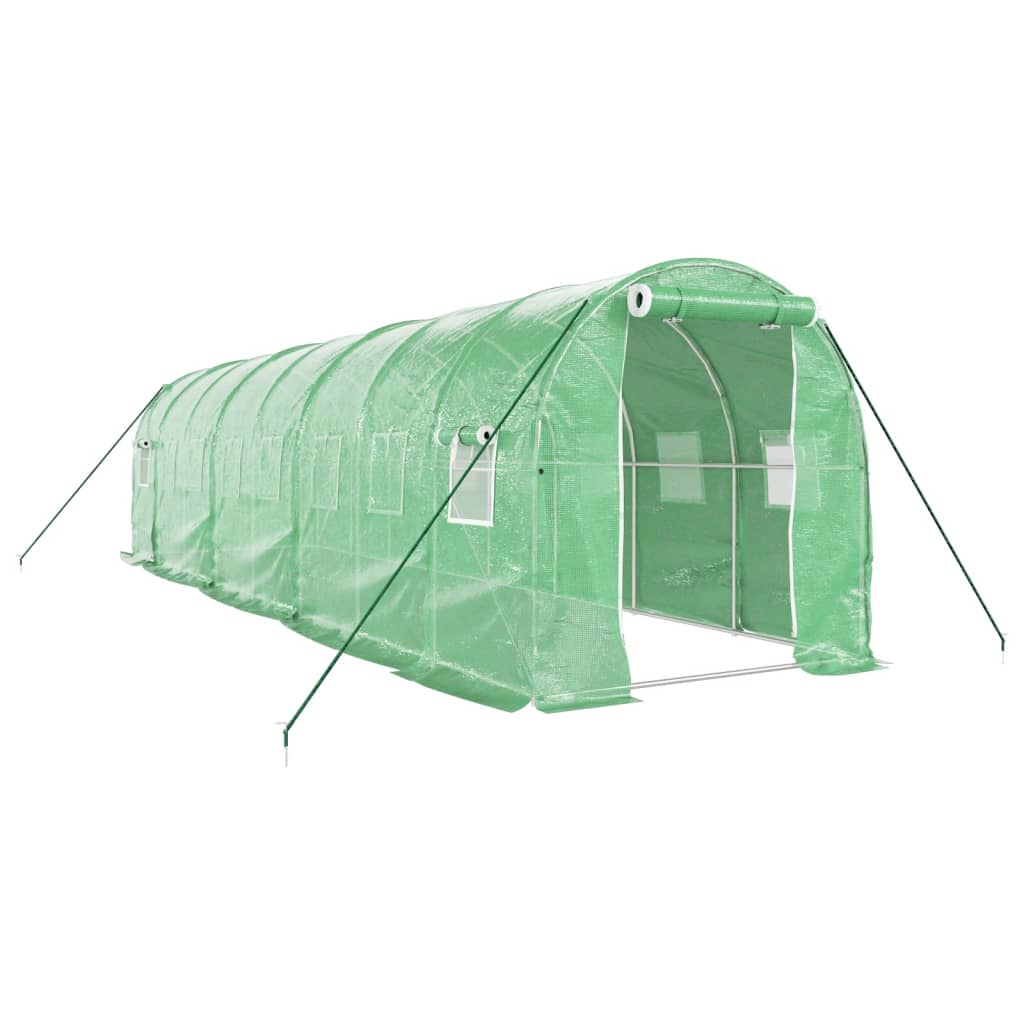 Tuinkas Met Stalen Frame 16 M² 8 x 2 x 2 m Groen