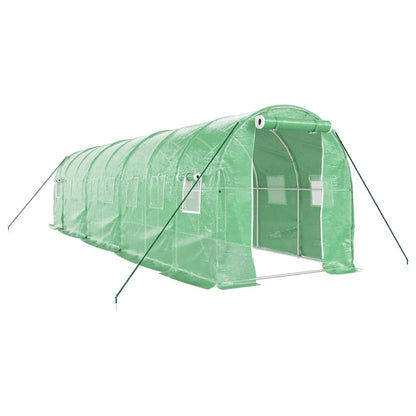 Tuinkas Met Stalen Frame 16 M² 8 x 2 x 2 m Groen