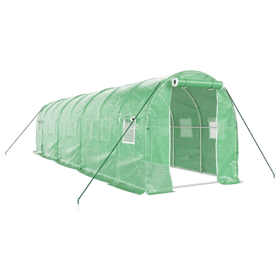 Tuinkas Met Stalen Frame 16 M² 8 x 2 x 2 m Groen