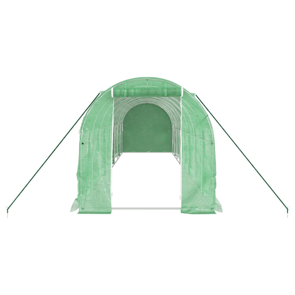 Tuinkas Met Stalen Frame 16 M² 8 x 2 x 2 m Groen