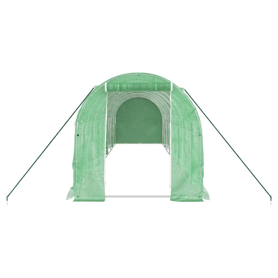 Tuinkas Met Stalen Frame 16 M² 8 x 2 x 2 m Groen