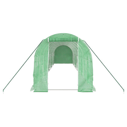 Tuinkas met stalen frame 20 m² 10x2x2 m groen