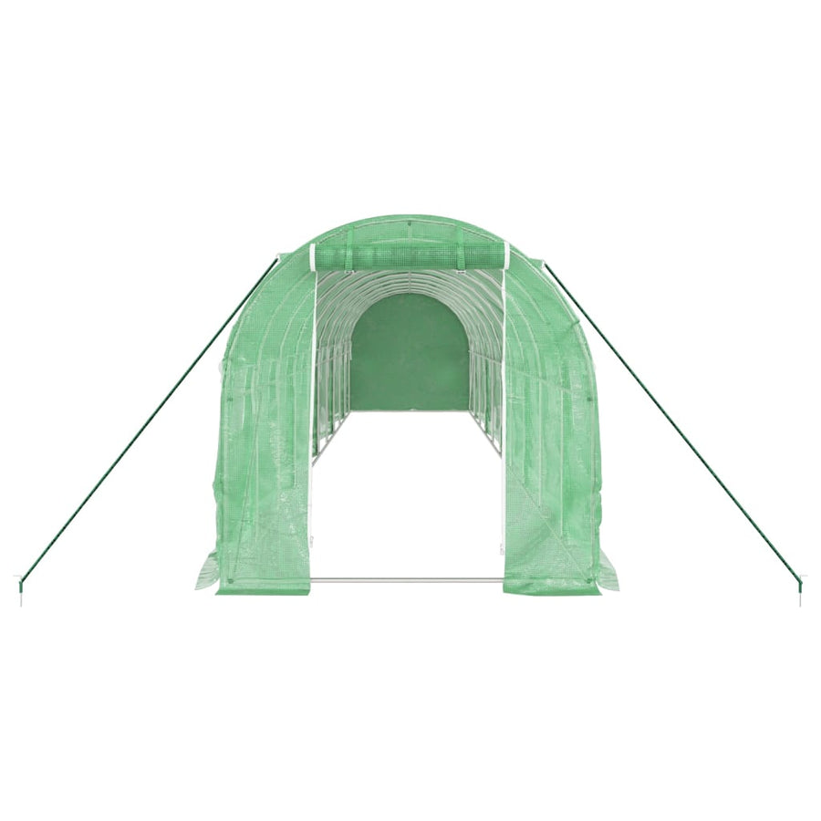 Tuinkas met stalen frame 20 m² 10x2x2 m groen