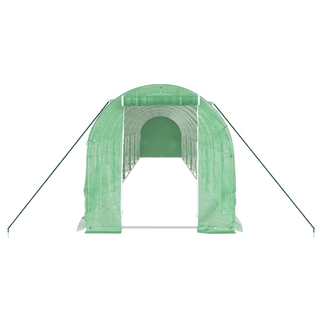 Tuinkas Met Stalen Frame 24 M² 12 x 2 x 2 m Groen