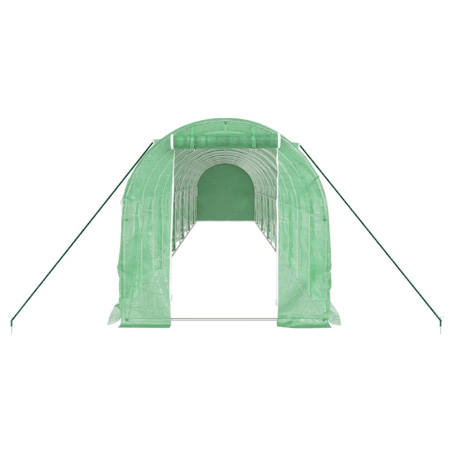 Tuinkas Met Stalen Frame 24 M² 12 x 2 x 2 m Groen