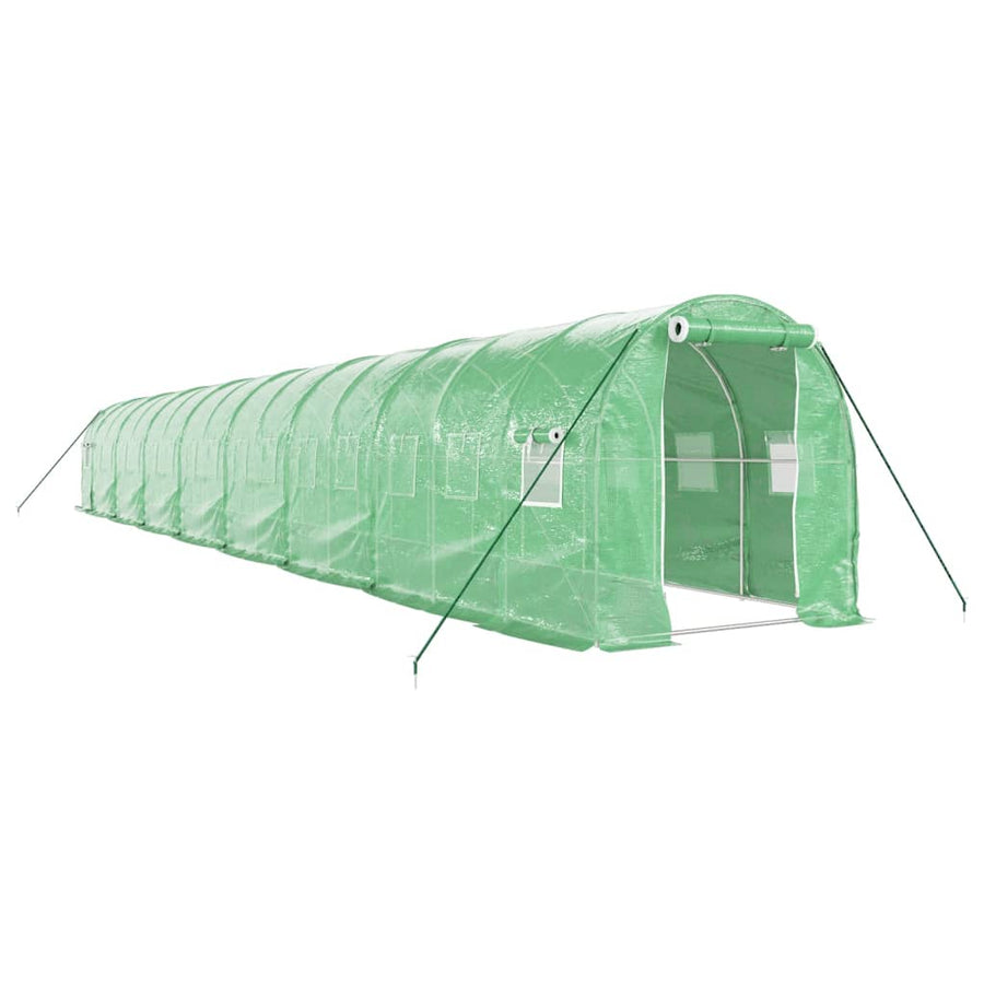 Tuinkas Met Stalen Frame 32 M² 16 x 2 x 2 m Groen
