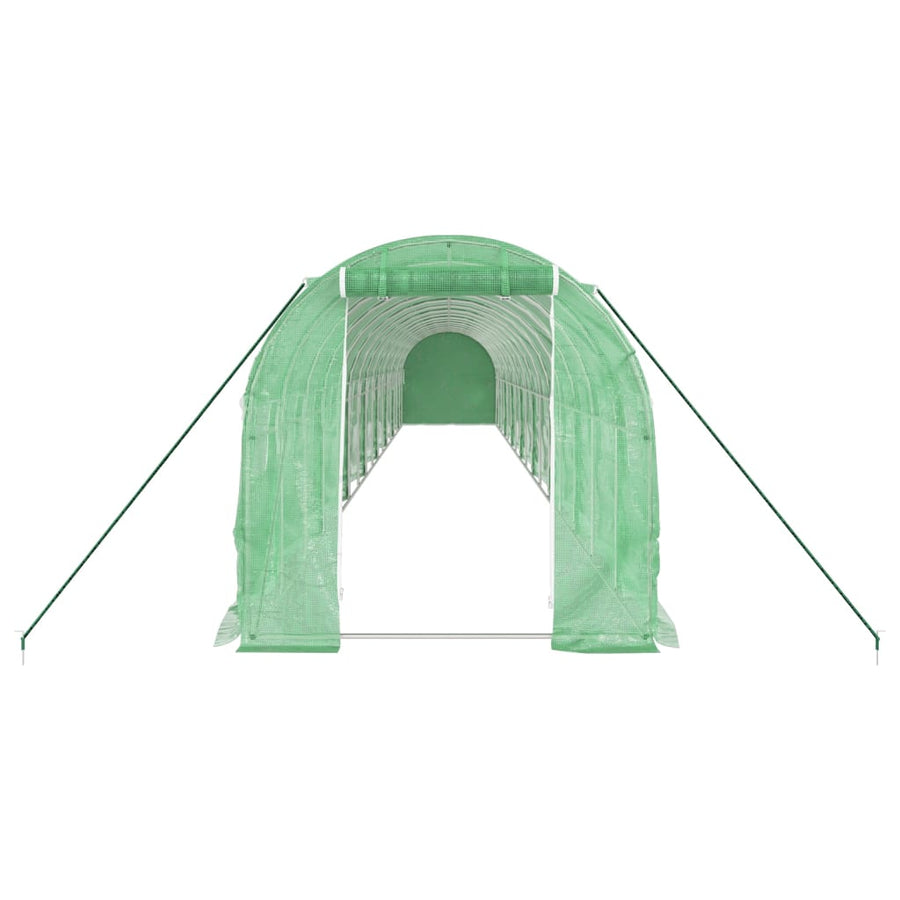 Tuinkas Met Stalen Frame 32 M² 16 x 2 x 2 m Groen