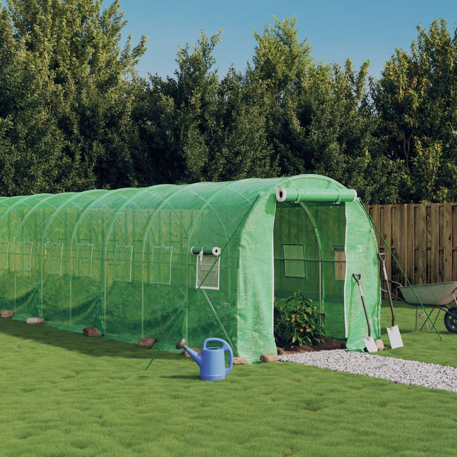 Tuinkas Met Stalen Frame 36 M² 18 x 2 x 2 m Groen
