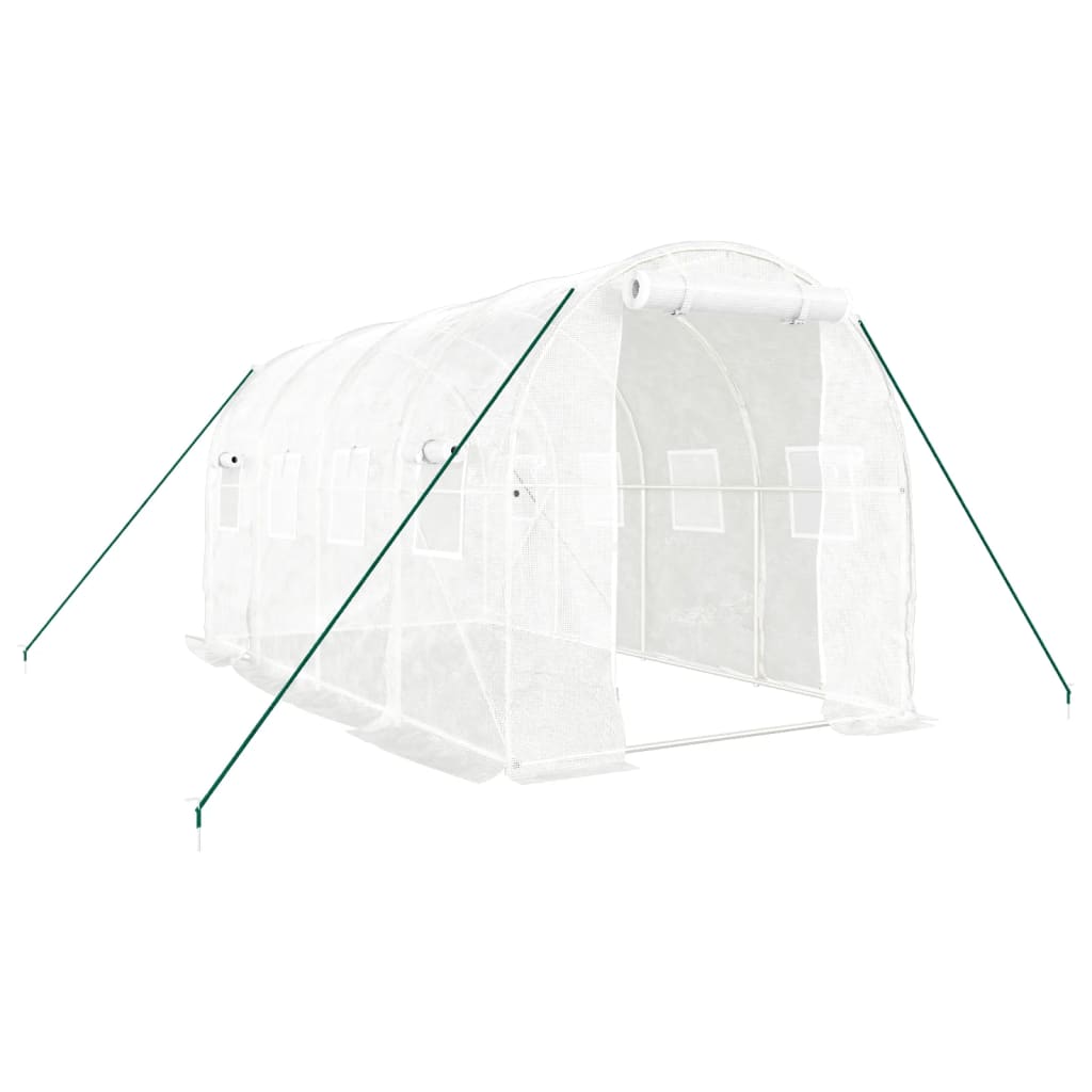 Tuinkas Met Stalen Frame 8 M² 4 x 2 x 2 m Wit